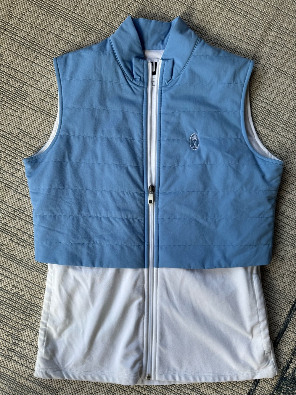 FootJoy Layered Vest Women’s Light Blue/White Golf Full Zip XS